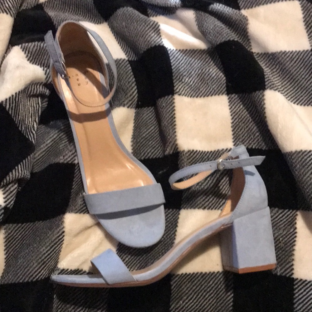 Baby blue heels.